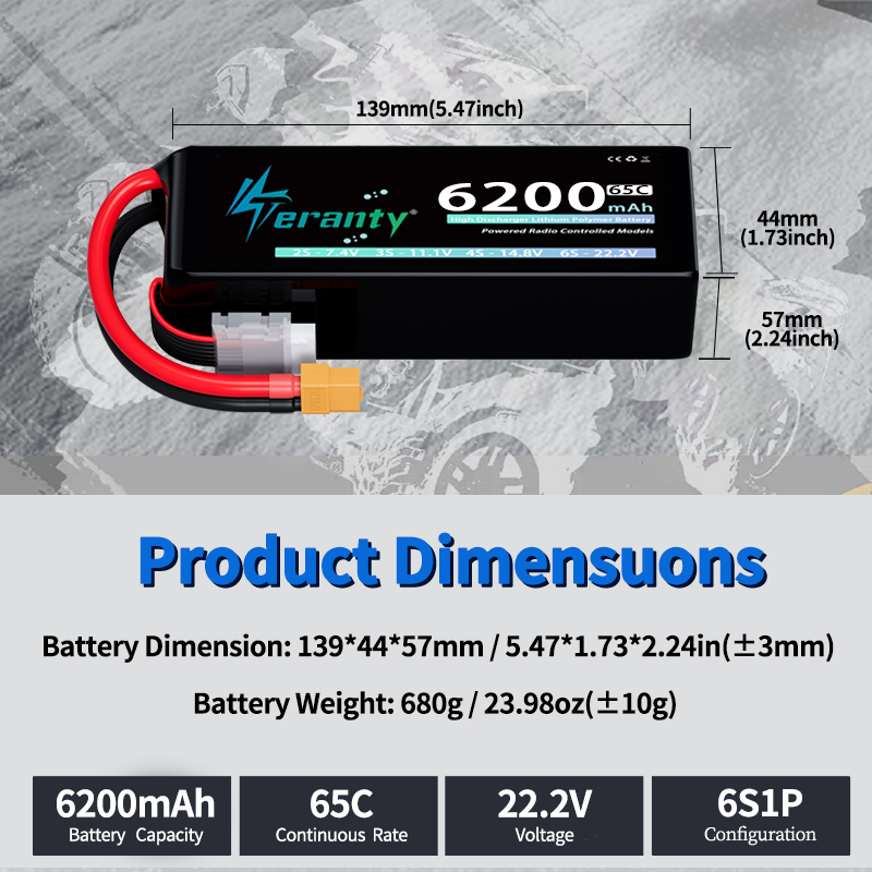 بطارية ليثيوم بوليمر TERANTY 6 - مراجعة Lipo Battery 6S وسعره