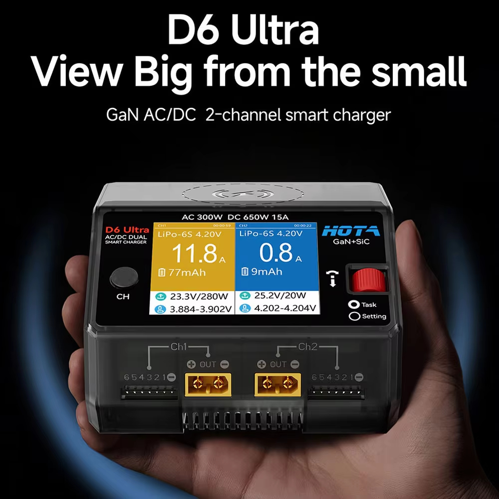 شاحن HOTA D6 Ultra GaN+SiC ثنا - مراجعة Balance Charger Rc وسعره