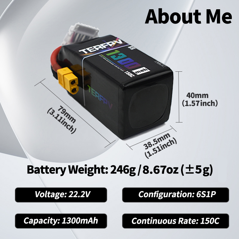 بطارية ليثيوم بوليمر TERFPV 6S - مراجعة Lipo Battery 6S وسعره