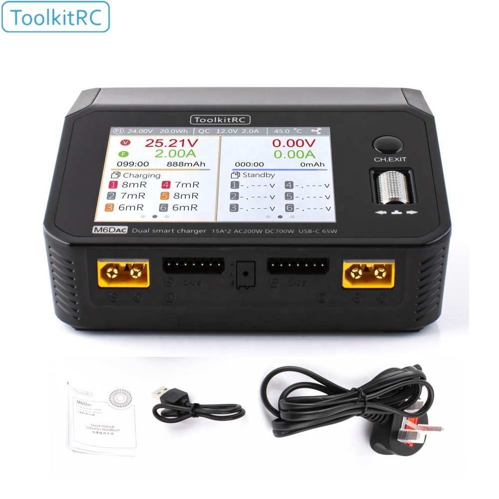 شاحن ذكي مزدوج Toolkitrc M6DAC - مراجعة Lipo Battery 6S وسعره