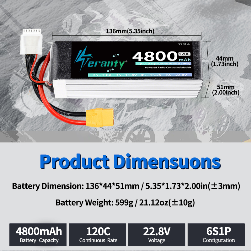 بطارية ليثيوم بوليمر TERANTY 6 - مراجعة Lipo Battery 6S وسعره