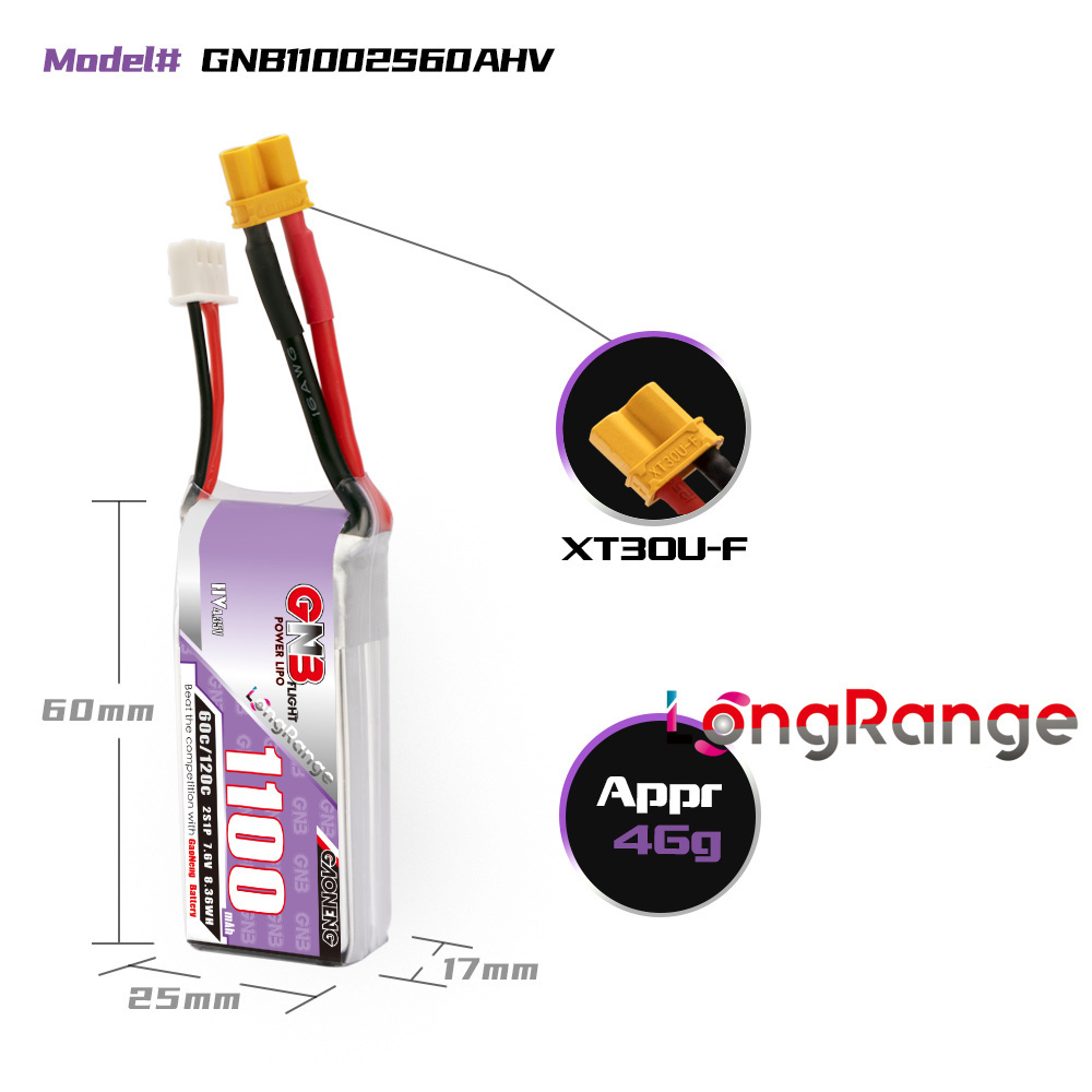 GNB 1100mAh 2S 3S 4S 6S 60C/12 - مراجعة Lipo Battery 4S وسعره